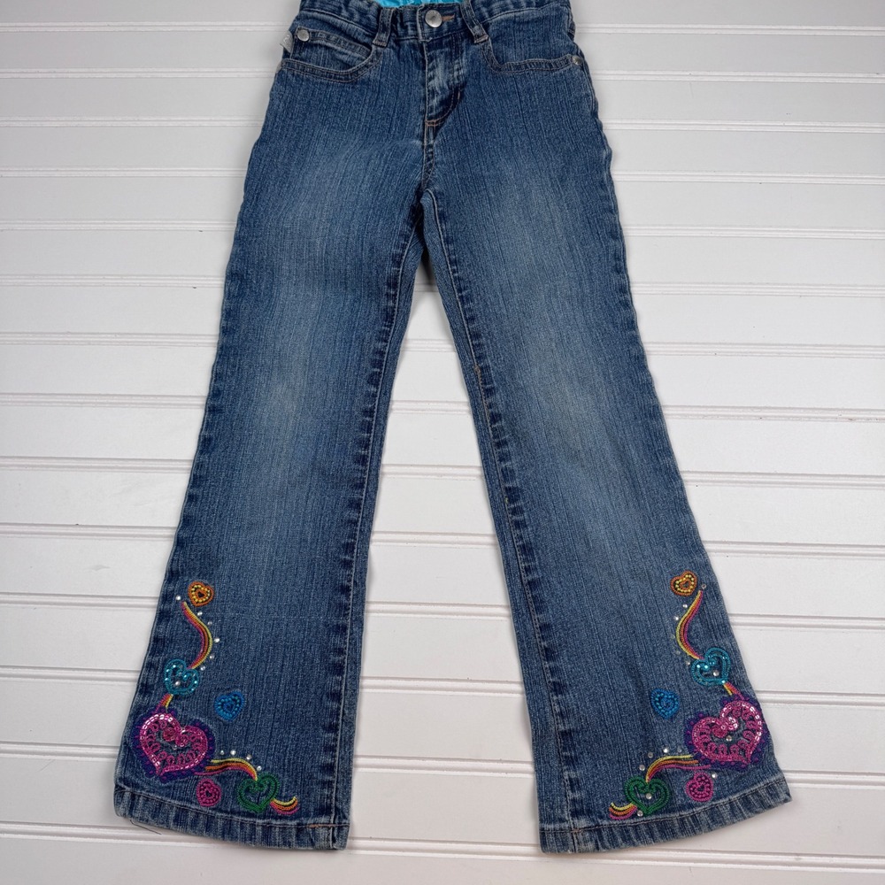 Vintage Bongo Youth Girls 6 Slim Denim Embroidered Jeans Y2K